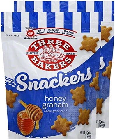 Three Bakers Gluten Free Snackers, Honey Graham 4.5 oz- 2 Pack