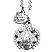Cute Created Crystal with Silver Alloy Bug Design Girls Pendant Necklace 'I Love You' - Stunning 18-inch Lead & Nickel-Free Silver Chain Necklace – Unique Jewelry for Women with Gift Box