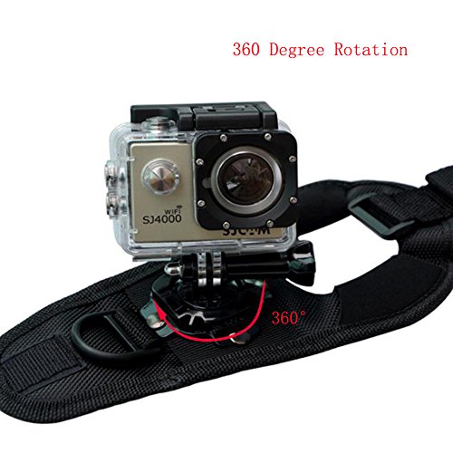 Walway 360 Degree Rotation Glove Style Band Wrist Strap Mount Strip Belt for GOPRO HERO 6/5/5 Session/4 Session/4/3+/3/2/1, Xiaoyi and Other Action Cameras, with Long Handle Screw - Thumbnail 6
