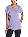 Under Armour Women's Tech Heather Stripe V-Neck, Mirror/Rebel Pink, X-Small