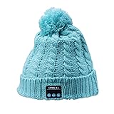 Sung-ll Soft and Warm Hat Wireless Beanie with Bluetooth Smart Cap Speaker Micro Headphone (Light Blue)