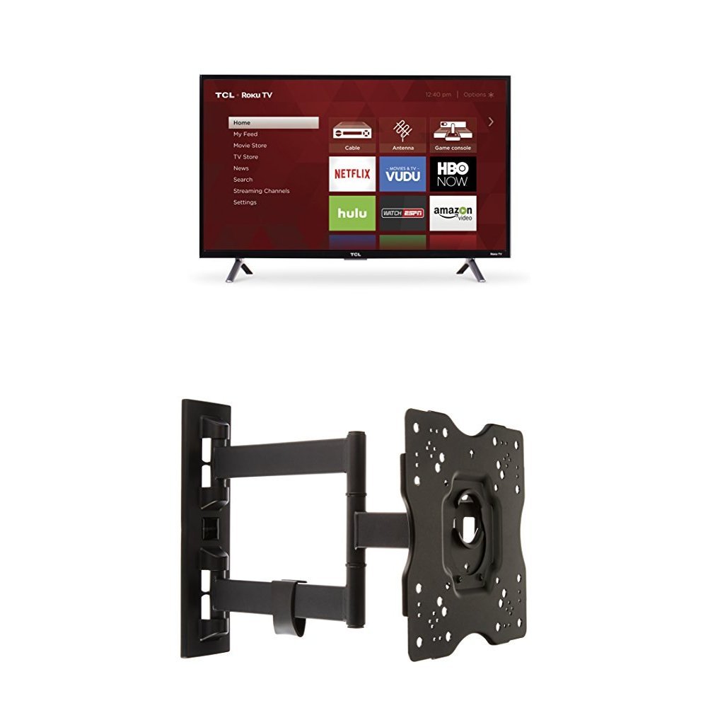 Amazon.com: TCL 32S305 32-Inch 720p Roku Smart LED TV (2017 Model) and  AmazonBasics Heavy-Duty, Full Motion Articulating TV Wall Mount for 22-inch  to ...