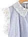 SheIn Women's Contrast Scallop Lace Trim Pinstripe Blouse Blue Small