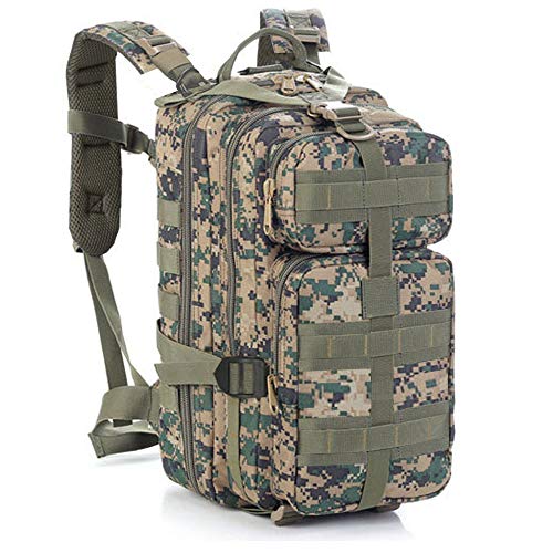 ALTBP Military Tactical Molle Bug Out Bag Backpacks and Travel Tactical Water Bottle Kettle Pouches (Jungle Digital X, Medium 20L-30L)