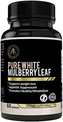 iPro Organic Supplements white mulberry leaf extract pure 500mg for weight loss, Decreases Cholesterol, Burns Fat,Cleans Arteries, Suppresses Appetite, Breaks Sugars,Skin,Probiotic Effects - 60 Caps