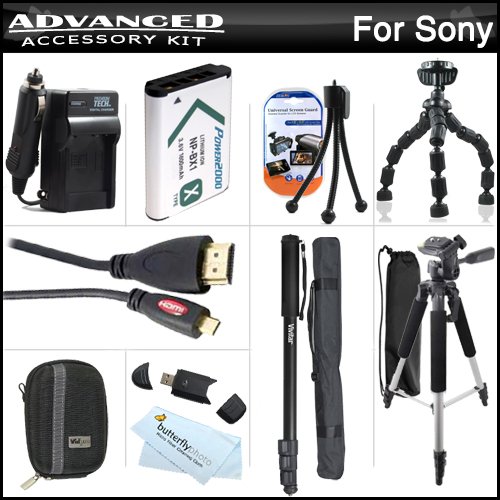 Advanced Accessory Bundle Kit For Sony DSC-RX100, DSC-RX100M II, DSC-RX100M III, DSC-RX100 IV, DSC-HX300, DSC-WX300, DSC-HX50V/B Digital Camera Includes Replacement (1600Mah) NP-BX1 Battery + Charger + Case + Micro HDMI Cable + 57
