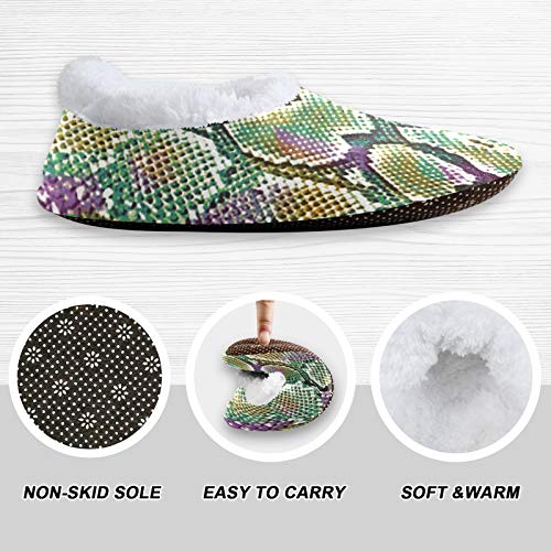 PUXUQU Zapatillas de casa para mujer, con estampado de piel de serpiente, para casa, dormitorio, pantuflas para mujeres… PUXUQU Zapatillas de casa para mujer, con estampado de piel de serpiente, para casa, dormitorio, pantuflas para mujeres… - Imagen 4