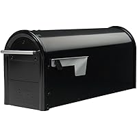 Gibraltar Mailboxes Franklin Medium Capacity Galvanized Steel Black, Post-Mount Mailbox, FM110B00