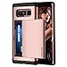 Galaxy Note 8 Wallet Phone Case - SharkCase Slot Sliding Cover Hidden Pocket Case, Shockproof Armor Slim Dual Layer Anti-Scratch Card Holder for Samsung Galaxy Note 8 (2017)-Rose Gold