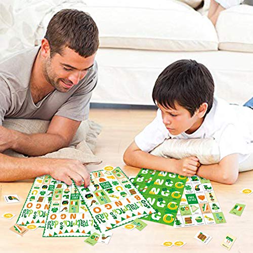 Yaaaaasss! St. Patrick’s Day Bingo Game Shamrock Bingo Supplies Saint Paddy’s Day Favors Activity Holiday Party Supplies for Adults 24 Players