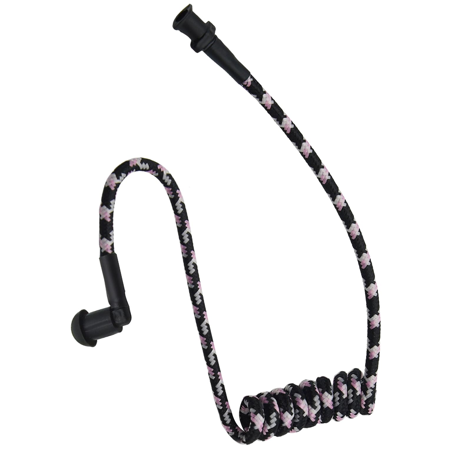 Photo 1 of WODASEN Replacement Braided Acoustic Coil Tube Nylon Surveillance Earpiece Tubes for Police Radios Waterproof Moisture Resistant Fabric Knitting Fiber Mesh Colored Camo (White-Pink-Black-1)