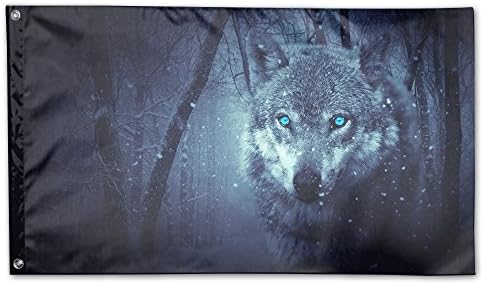 Wolf Deluxe Flag, 3 X 5', Multicolor.