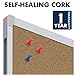 Mead Classic Corkboard, Framed Bulletin Board, 4' x 3', Cork Board, Aluminum Frame (85362)