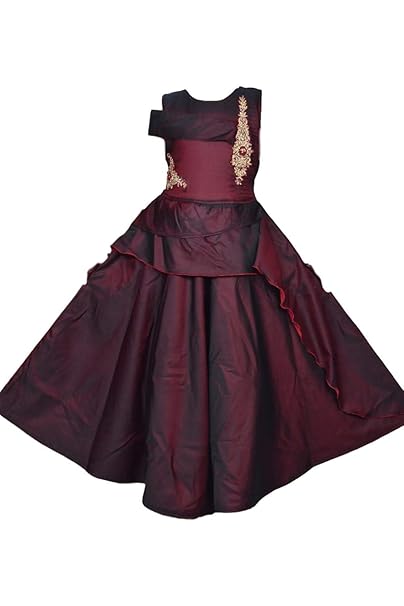 Kalra garments Girl's Tafta Saturn Gaon 