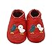 SAYOYO Baby Chicks Soft Sole Leather Infant Toddler Prewalker Shoes (Red, 12-18 Months)