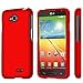 LG Optimus L70 (Metro PCS) Slim Light Hybrid Snap On Non-Slip Matte Hard Case Protex Rubberized Rubber Coating Protective Case - Red - Retail Packaging