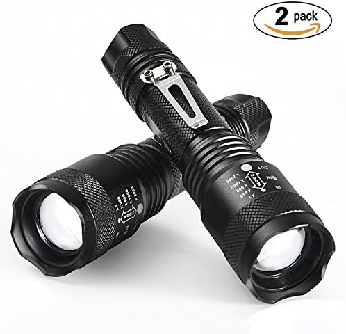 Brightify LED Flashlight Tactical Super Bright Handheld Torch Adjustable 5 Modes Camping 2 Pack