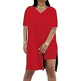 Difanlv Plus Size Women 2 Piece Outfits, Short Sleeve Tunic Tops Bodycon Biker Shorts Set, Summer Casual Oversized Tracksuit