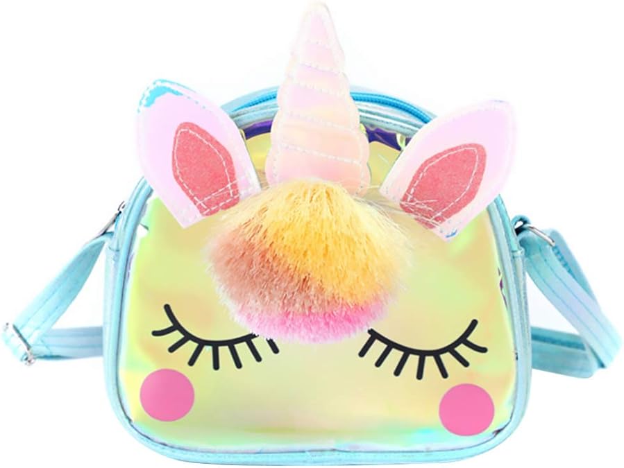 VALICLUD Crossbody Bag for Little Girls Unicorn Purse Holographic Clear