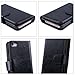 ULAK iPhone SE Case, iPhone 5 Case Black, iPhone 5s/5/SE Wallet Case, Fashion PU Leather Magnet Wallet Flip Case Cover with Built-in Credit Card/ID Card Slots for 5s 5G 5 SE,Black