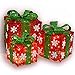 Lighted Christmas Gift Box Set Decor - Set of 3 Christmas Lighted Red Green Gift Box Christmas Decorations Yard/Home Décor Small / Medium / Large