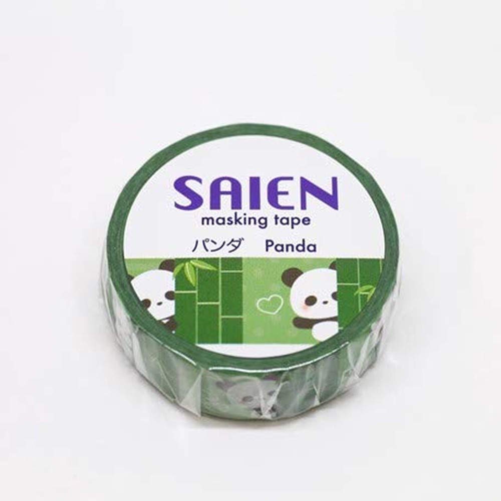 Saien Washi Masking Tape (15mm) - Panda Bamboo - for Scrapbooking Art Craft DIY Photo Album Decoration