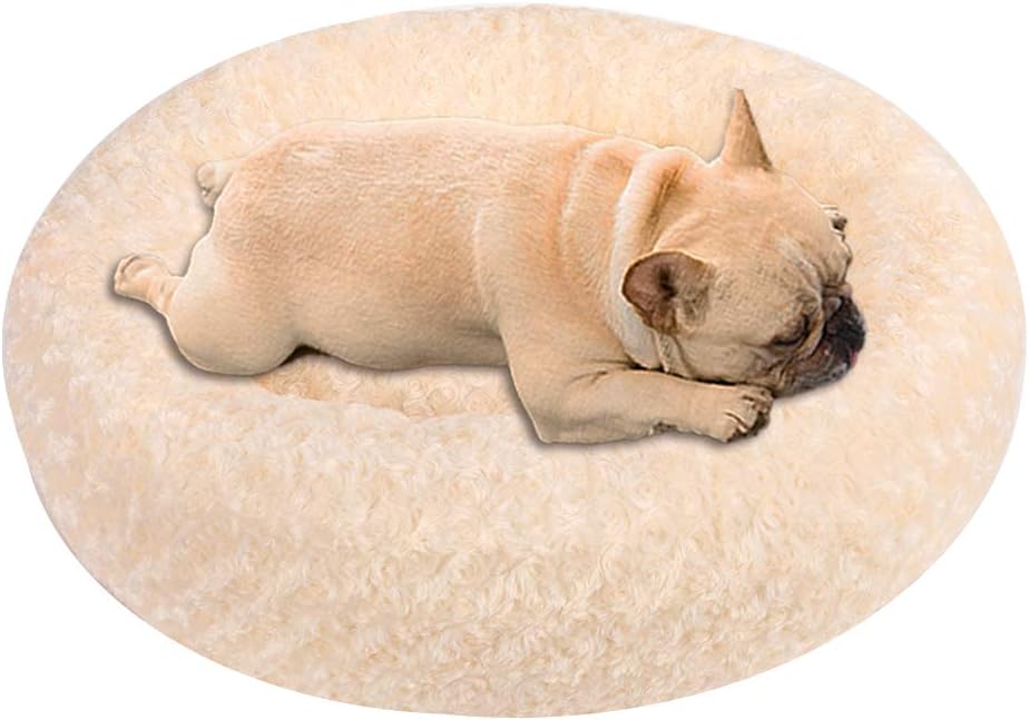 NIBESSER Calming Dog Bed, Donut Dog Bed with Removable