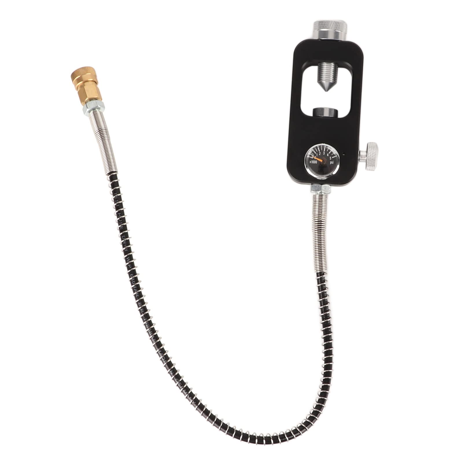 Sougan Diving Tank Refill Adapter, Aluminium Alloy Valve Scuba Adapter Durable Portable Scuba Yoke Valve Refill Station Gauge Hose, Rustproof Tank Filling Adapter Oxygen Cylinder Diving Equipment