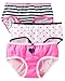 Girls Panties Size 2-12 - Pack of 3 - OshKosh Cotton Stretch Panties (6, Striped-Hot Pink-Heart)