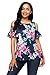 Asvivid Womens Summer Cold Shoulder Short Sleeve T-Shirt V Neck Floral Printed Loose Blouses Tops (Large, XX-Blue)