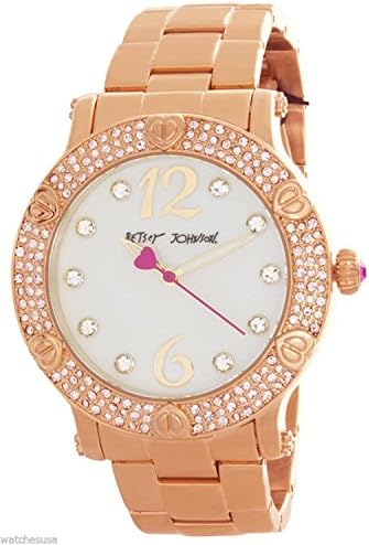 BETSEY JOHNSON Boyfriend Pearl DIAL Rose Gold-Tone Watch BJ00229-03