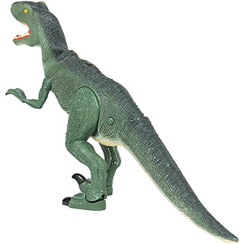 FanBell Remote Control Dinosaur RC Toys Rex Dinosaur Tyrannosaurus T-Rex Velociraptor Dragon Toy Lights Sounds Walking and Roaring Kid Pet Animal
