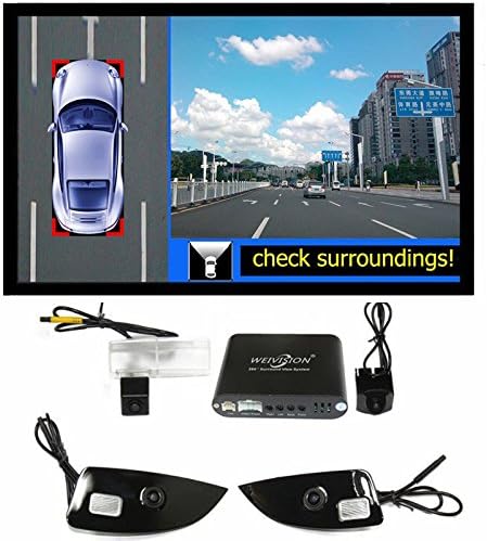 Weivision 360 Bird View Car DVR Record Surround Parking System with 4 Hd Rear Front Side View Camera for Toyota Crown 2011