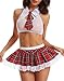 JOELLYUS Schoolgirl Lingerie Costume Outfit Cosplay Mini Skirt (White, S)