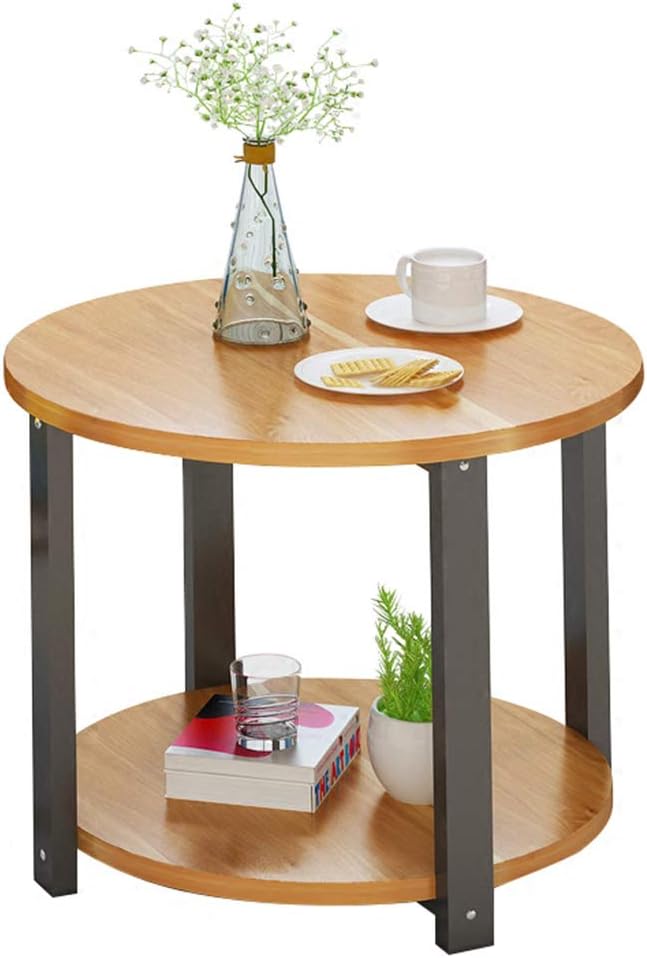 Amazon Com Chunlan Sofa Side Table Steel Wood Structure Two Floors Bedside Table Living Room Bedroom Coffee Table 4 Colors 2 Sizes Color A Size 505043cm Kitchen Dining