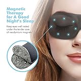 Sleep Mask For Woman & Man , PaiTree Magnetic Therapy Eye Mask for Sleeping Eye Covers Sleep Blindfold , Super Soft - 3D Contoured Eye Space -Professionally-Made Night Mask Eye Shade (Black)