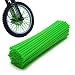 Bicycle Dirt Bike 72Pcs Wheel Rim Spoke Skins Wraps Set Universal for Yamaha Kawasaki Suzuki Honda KTM 8"-21" Rims Tubes Decor Protector Green primary