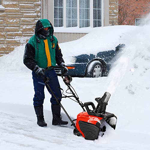 Goplus Snow Blower, 18Inch 15 Amp Electric Snow Thrower with 180