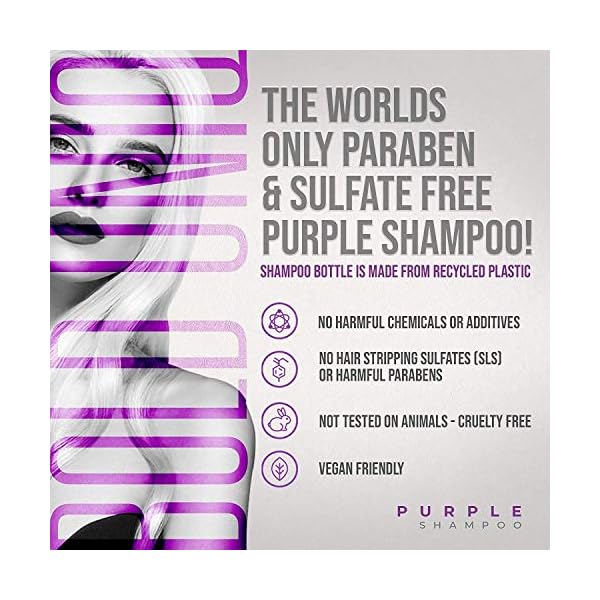 Purple-Shampoo-for-Blonde-Hair-Blonde-Shampoo-Eliminates-Brassy-Yellow-Tones-Lightens-Blonde-Platinum-Ash-Silver-and-Grays-Paraben-Sulfate-Free-Toner-237ml Bold Uniq Purple Shampoo for Blonde Hair - Toning Shampoo for Blonde, Platinum, Bleached, Grey, Ash, and Silver Hair…