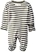L'ovedbaby Unisex Baby Organic Snap Footie (Sage/White, 0-3m)