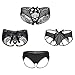 Nightaste Women's Black Lace Panties Designed Back Undies(4 Styles/Pack) (Black, S)
