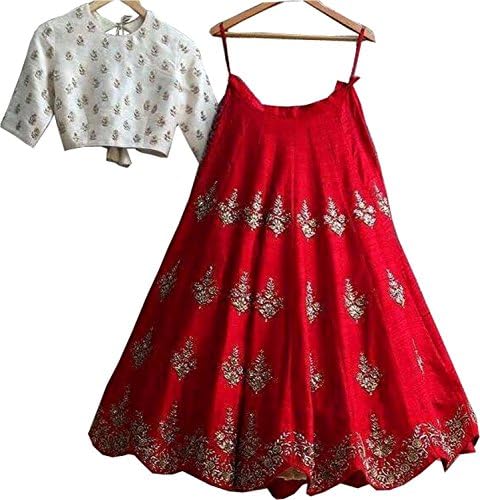 Snreks Collection Red and White Color Heavy New Designer Indian wear Lehenga Choli