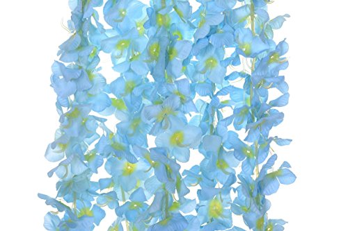 Artificial Silk Wisteria Flower Hanging Garland Home Wedding Party Decor, Pack of 5 - Thumbnail 2