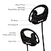 Ralyin MP3 Music Player Sport Wireless Headphones Bluetooth Earbuds Built in 8GB Memory Headset Sweatproof Earphones for Running Gym Workout Audifonos with Mic,Best Sound Walkman (Black)