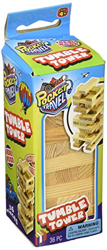 Real Wood Mini Tumble Tower Classic Game, Travel Size 4 Inch