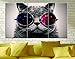 Canvas Wall Art 3 Panels Cut Cat with Glasses Wall Art Canvas Prints Animal Head Pictures Paintings on Canvas Stretched and Framed for Living Room Bedroom Home Decoration