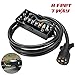 Trailer Wiring Harness Connector with 7 Way Heavy Duty Trailer Cord - 8 Feet 7 Gang Trailer Junction Box for RV,Trailers,Campers,Caravans,Food Vans Etc, Weatherproof