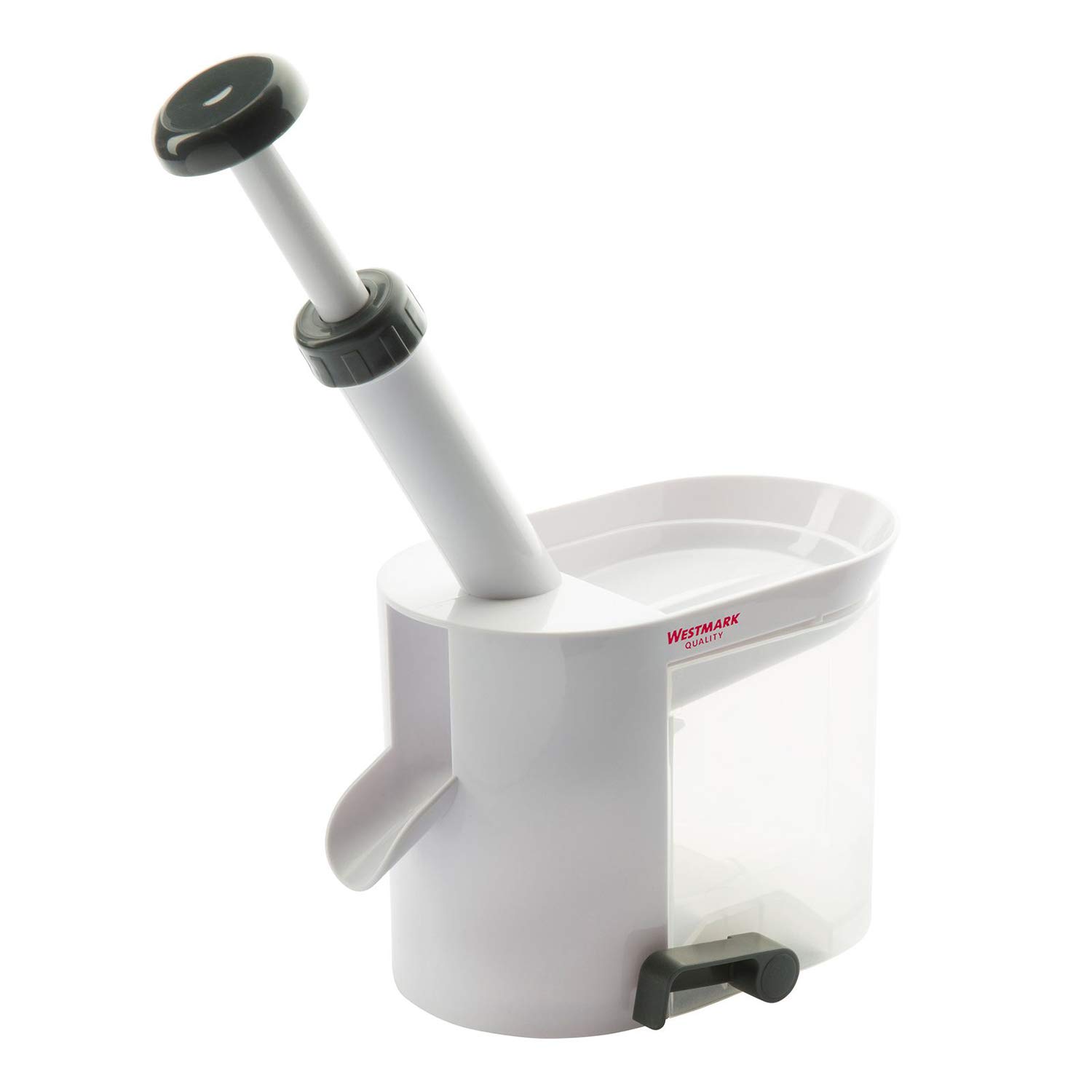Westmark Cherry Stoner With Chute and Core Box, Height: 22 cm, Plastic/Stainless Steel, White/Anthracite, 40302260 โ image 1