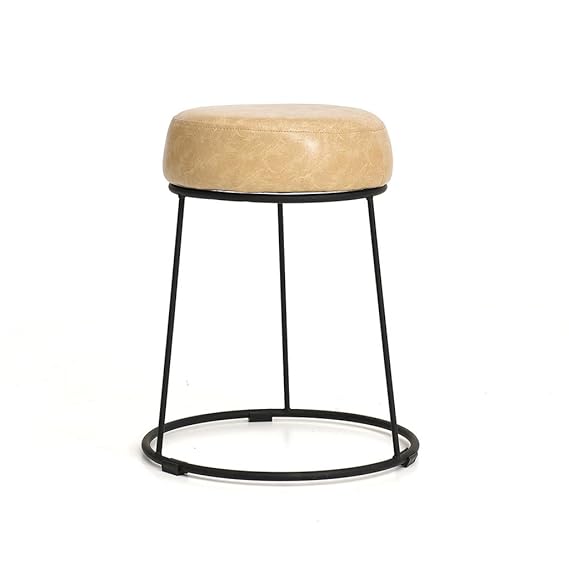 BAR STOOL YYYF Barhocker aus Schmiedeeisern, Lederbank, kreativer Esstisch, Hocker, einfacher Tischhocker, modischer runder H