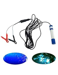 Localizador de carnada Amarine made de 8 W con conexión 12 24 V, 180 ledes, de 1,000 lúmenes, y sumergible, para pesca nocturna. Luz submarina de alcance profundo con pinzas para batería y conector de alimentación. Certificación IP68